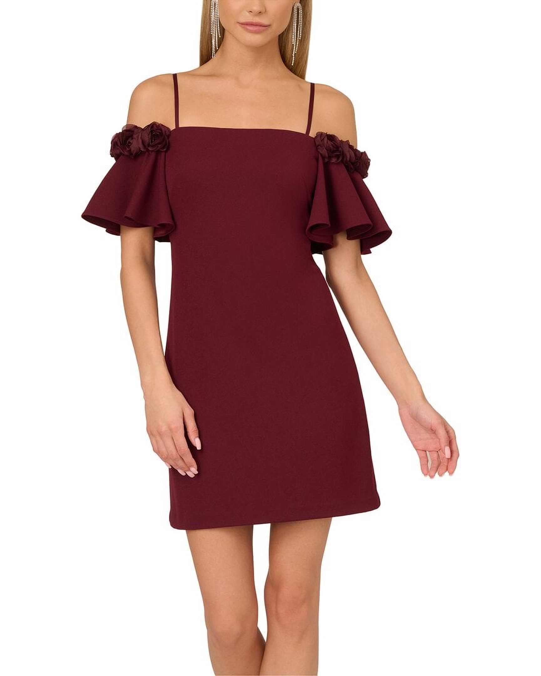 Adrianna by Adrianna Papell womens Eve Knit Crepe Cocktail Dress, 4, Red